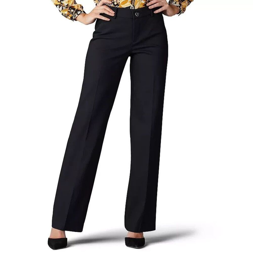 Lee Flex Motion Trouser Pants Womens 10 Long Black Stretch NEW